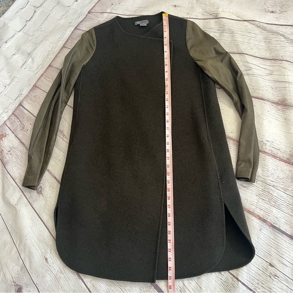 Vince Wool / Leather Green Jacket Sz XS - Picture 12 of 16